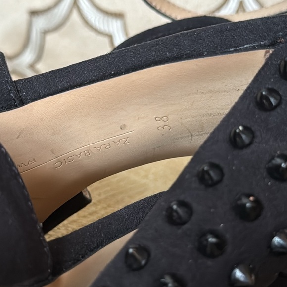 Zara Embellished Studded Punk High Heels in Faux suede - 38 - Picture 13 of 16